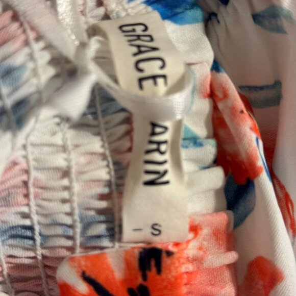 NWT Grace Karin Women's long floral Sleeveless Smocked dress.Size Small - Picture 7 of 11